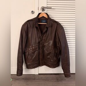 Vintage Men’s Aviator Bomber Brown 100% Genuine Leather Jacket for Men